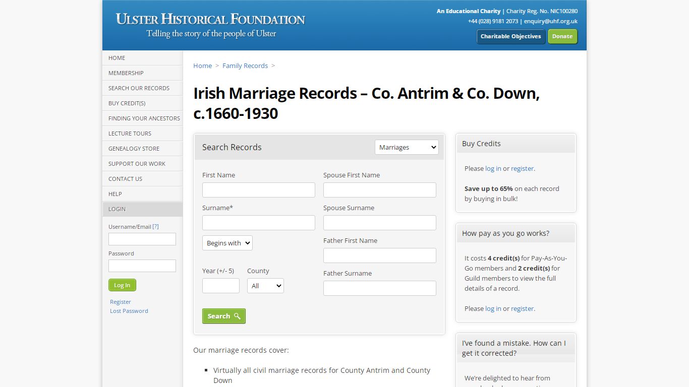 Search Irish Marriage Records - Ulster Historical Foundation